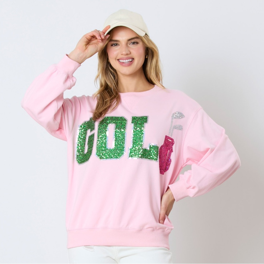 F21 new fantastic fawn sequence white or pink small medium, large oversize golf - Picture 2 of 6